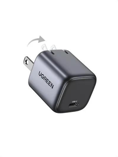 UGREEN 30W USB C Charger for iPhone 17, Nexode Foldable GaN PPS Compact Fast Wall Charger Block, USB-C Power Adapter for iPhone 17/16/15/14, Galaxy S25/S24/S23/S22 (Black)