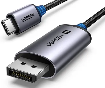 UGREEN USB C to DisplayPort 1.4 Cable 8K@60Hz 4K@240Hz Unidirectional Thunderbolt 4/3 to DisplayPort Cord USB C to DP 32.4Gbps Compatible iPhone 17, MacBook Pro/Air, iPad, Mac mini, Galaxy, XPS, 10FT
