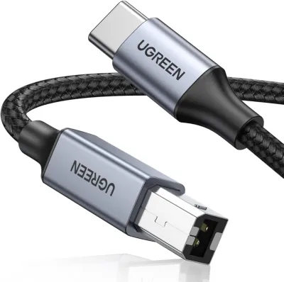 UGREEN USB C Printer Cable - 16 FT Nylon USB B to C Printer Cord for MacBook Pro/Air, Compatible with Yamaha Piano MIDI Keyboard, DAC, DJ Controller for iPad Pro