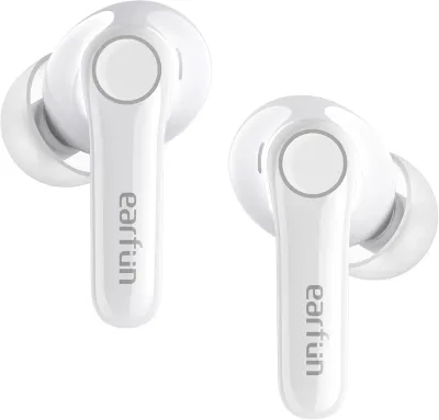 EarFun Air Pro 4 Adaptive Hybrid Noise Canceling Wireless Earbuds, Qualcomm Snapdragon Sound, aptX Lossless, 6 Mics AI CVC 8.0 Call, LDAC Hi-Res Audio, 52H Playtime, Bluetooth 5.4 (Glossy White)