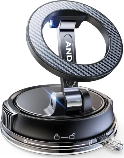 ANDERY Car Phone Holder for Magsafe [78+LBS Strongest Suction & 2400gf Magnetic] 360° Adjustable Car Phone Mount, Phone Holders for Your Car for iPhone 17 Pro Max 16 15 14 13 12 Air Plus, Carbon Fiber
