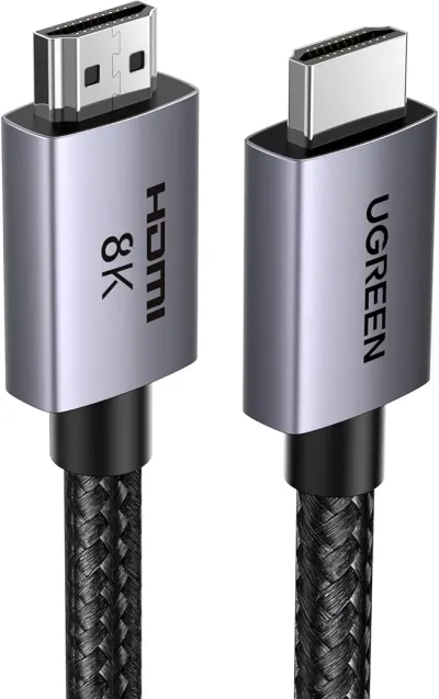 UGREEN 8K HDMI 2.1 Cable 48Gbps 33FT, Ultra High Speed HDMI Cord Aluminum, 4K@240Hz 120Hz 10K 8K@60Hz, HDCP 2.2&2.3, eARC HDR 10 Dolby Compatible with PS5/Blu-ray/Roku TV/Switch 2/Mac mini