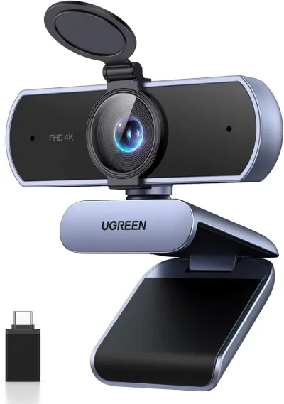 UGREEN 4K Webcam for PC Ultra HD Web Camera with Microphone, Privacy Cover, 70° Fov, PDAF Autofocus, USB A & USB C Adapter, Plug & Play, for Streaming, Conference, Zoom, Switch 2